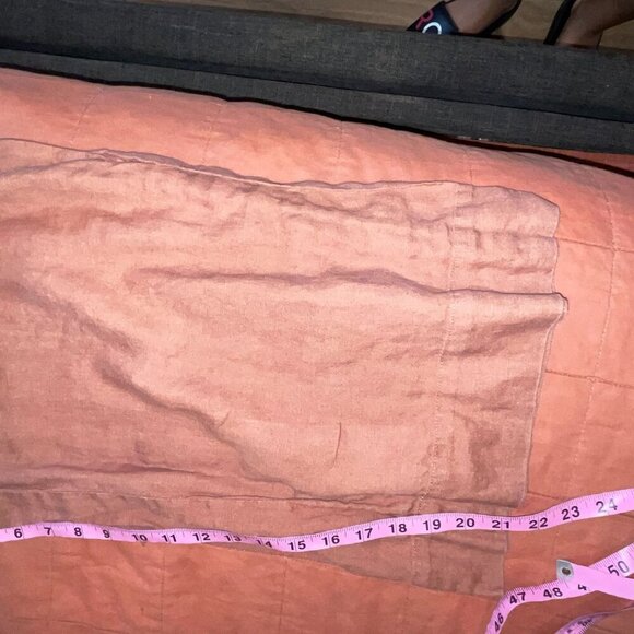 Everlane Rust Brown Linen Wrap Short Sleeves & Wide Legs Women's Jumpsuit Size 1 - Picture 10 of 10